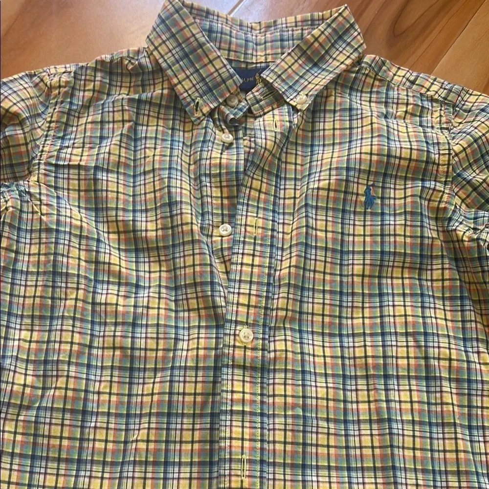 Ralph Lauren Blue Label Blue and Yellow Button Down Shirt